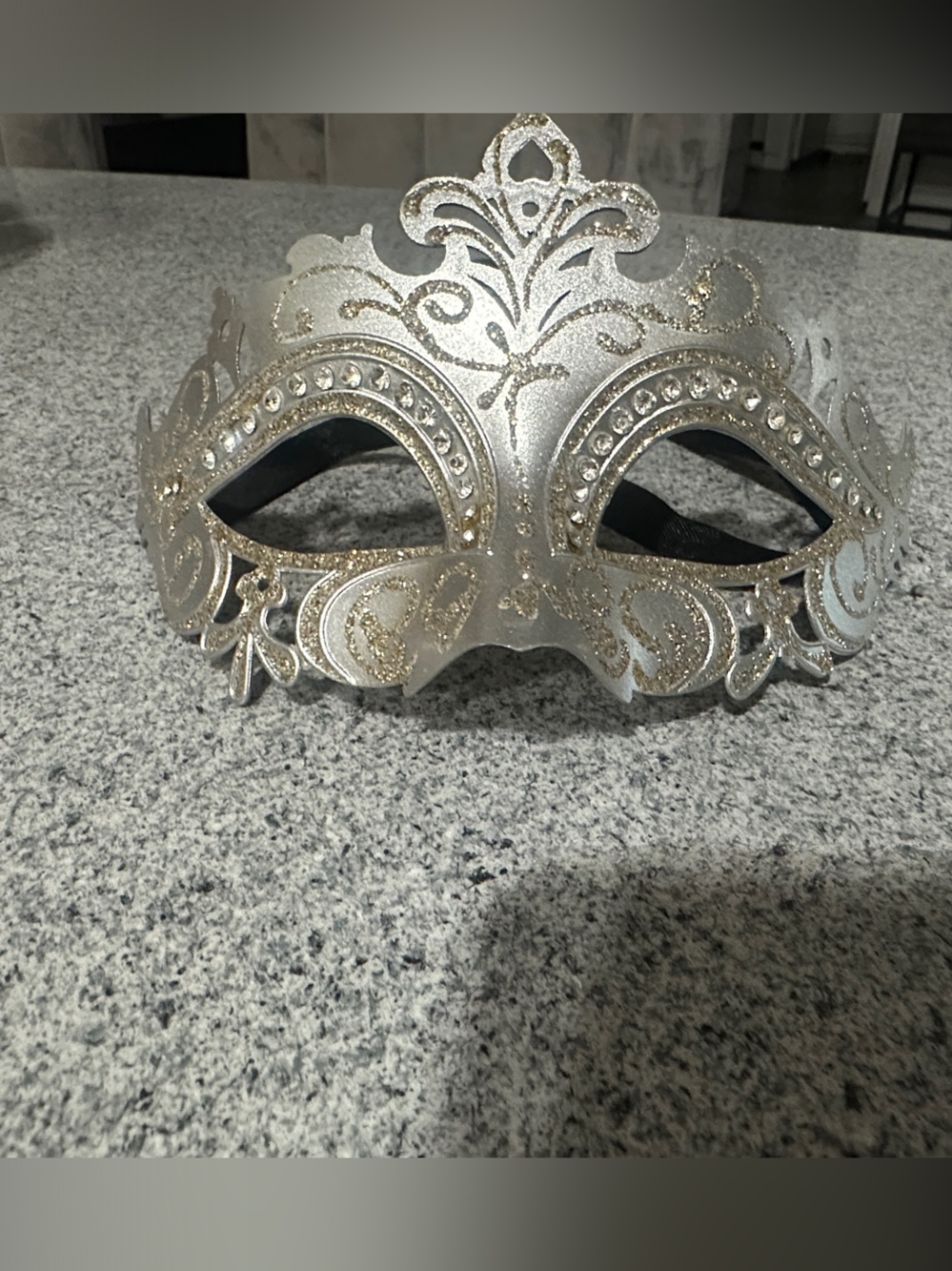 Decorative Silver Venetian Masquerade Mask